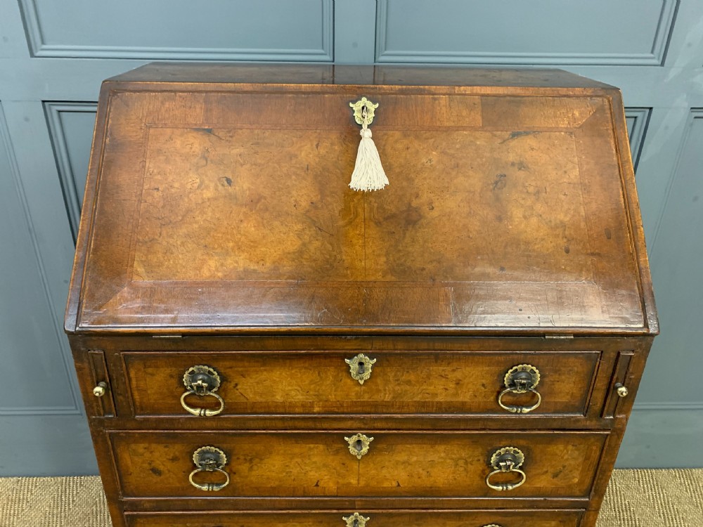 Georgian Style Burr Walnut Bureau View VII
