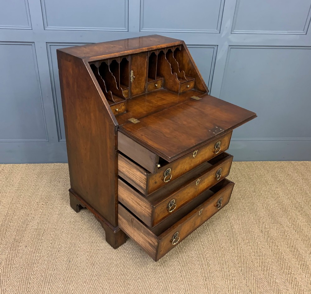 Georgian Style Burr Walnut Bureau View XII