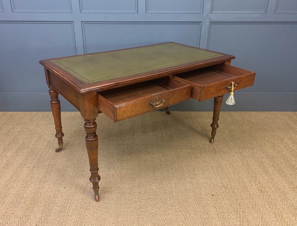 Victorian Walnut 2 Drawer Writing Table View IV