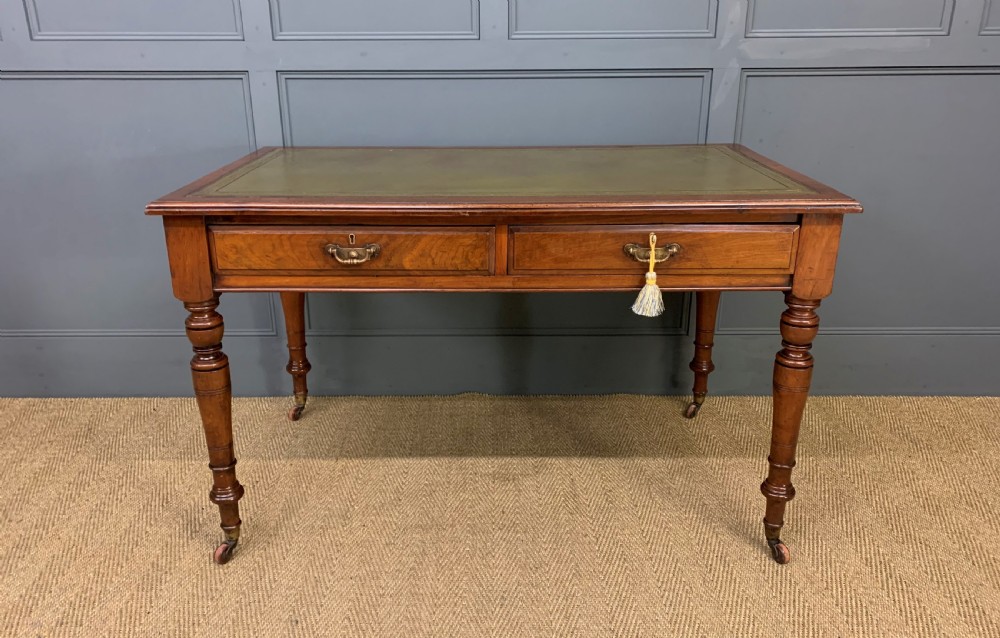 Victorian Walnut 2 Drawer Writing Table View VI