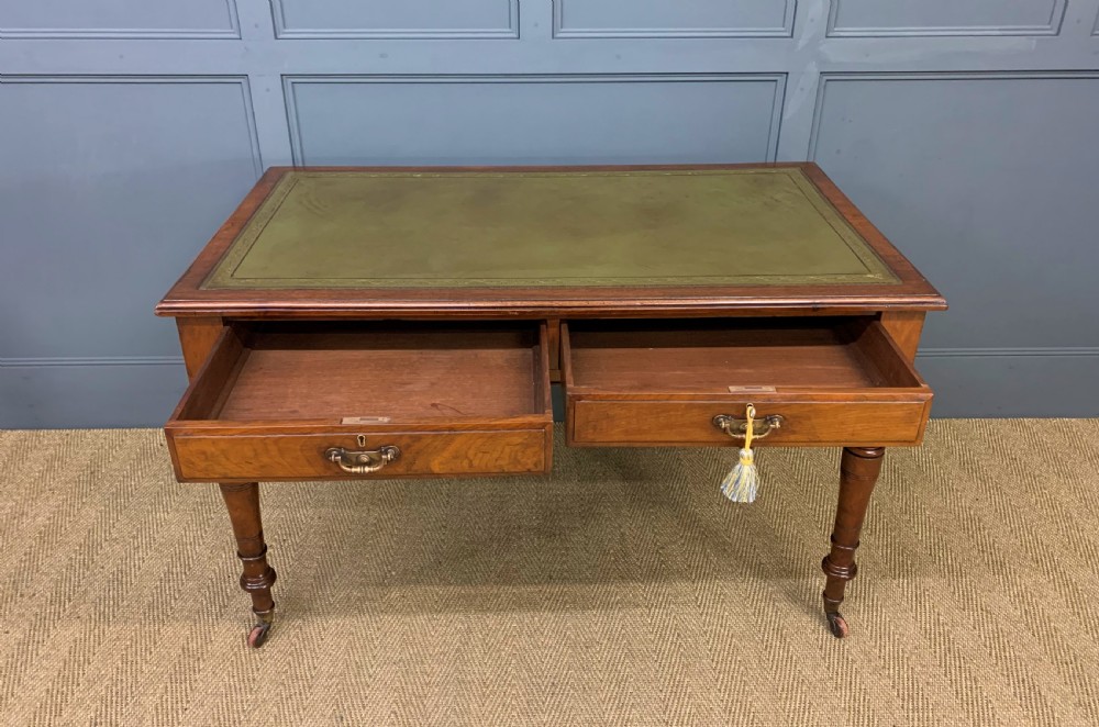 Victorian Walnut 2 Drawer Writing Table View IX