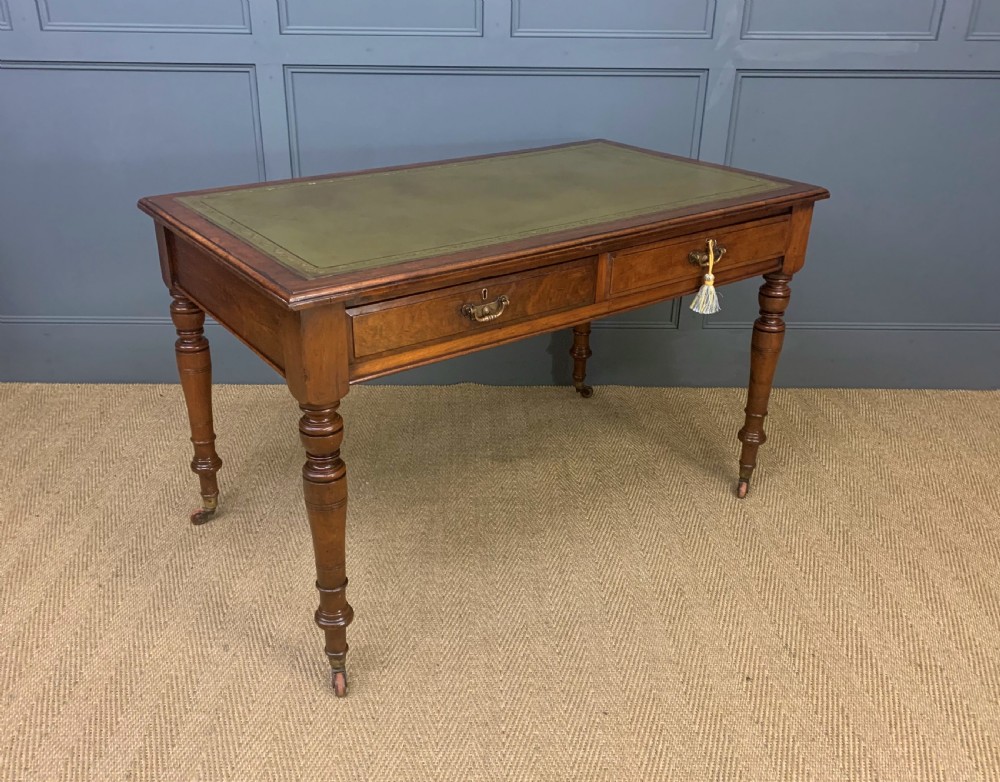 Victorian Walnut 2 Drawer Writing Table View X