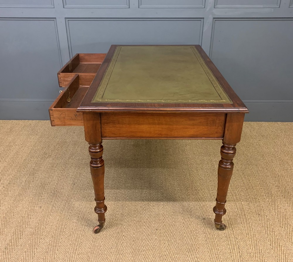 Victorian Walnut 2 Drawer Writing Table View XIII