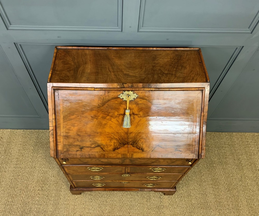 George I Style Burr Walnut Bureau View III