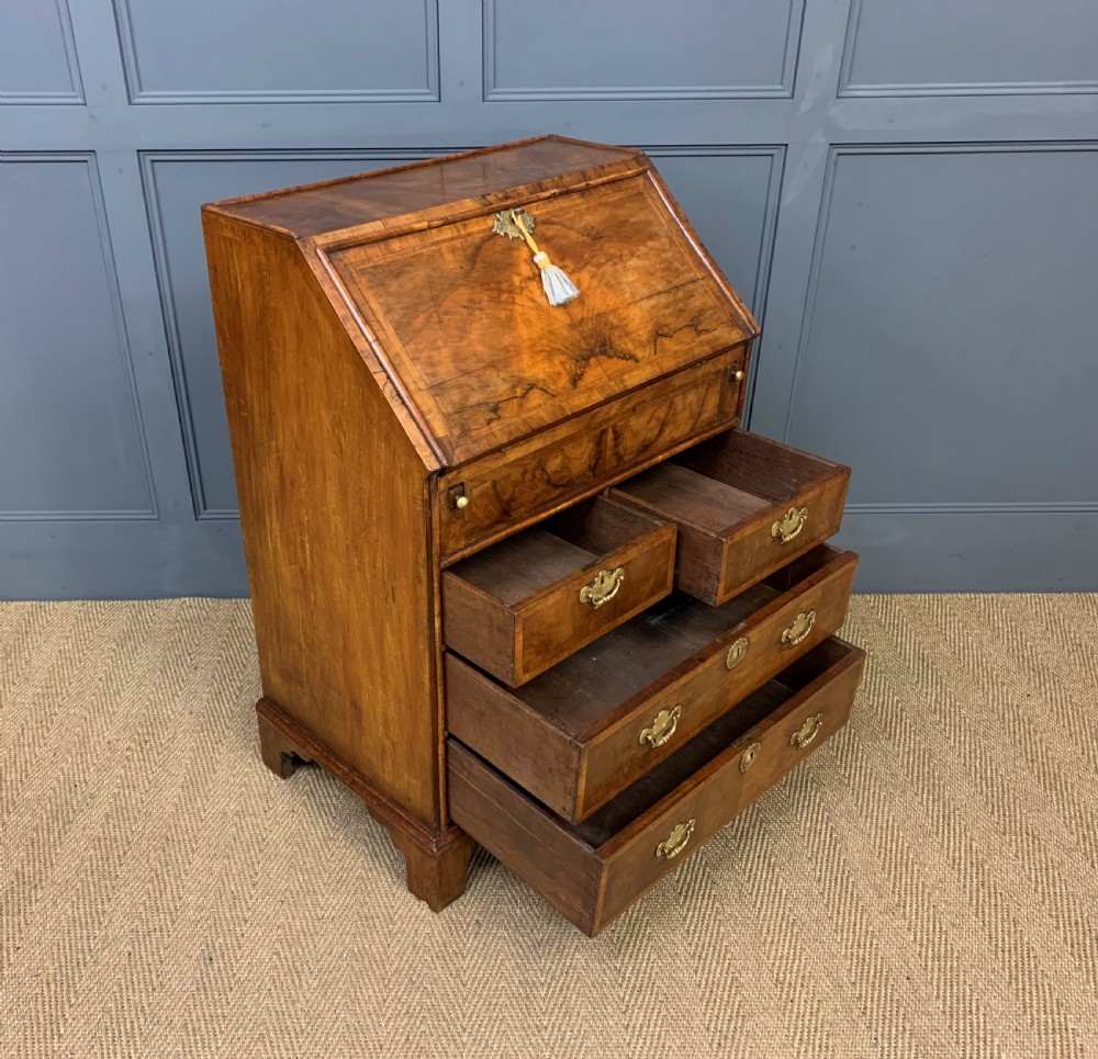 George I Style Burr Walnut Bureau View V