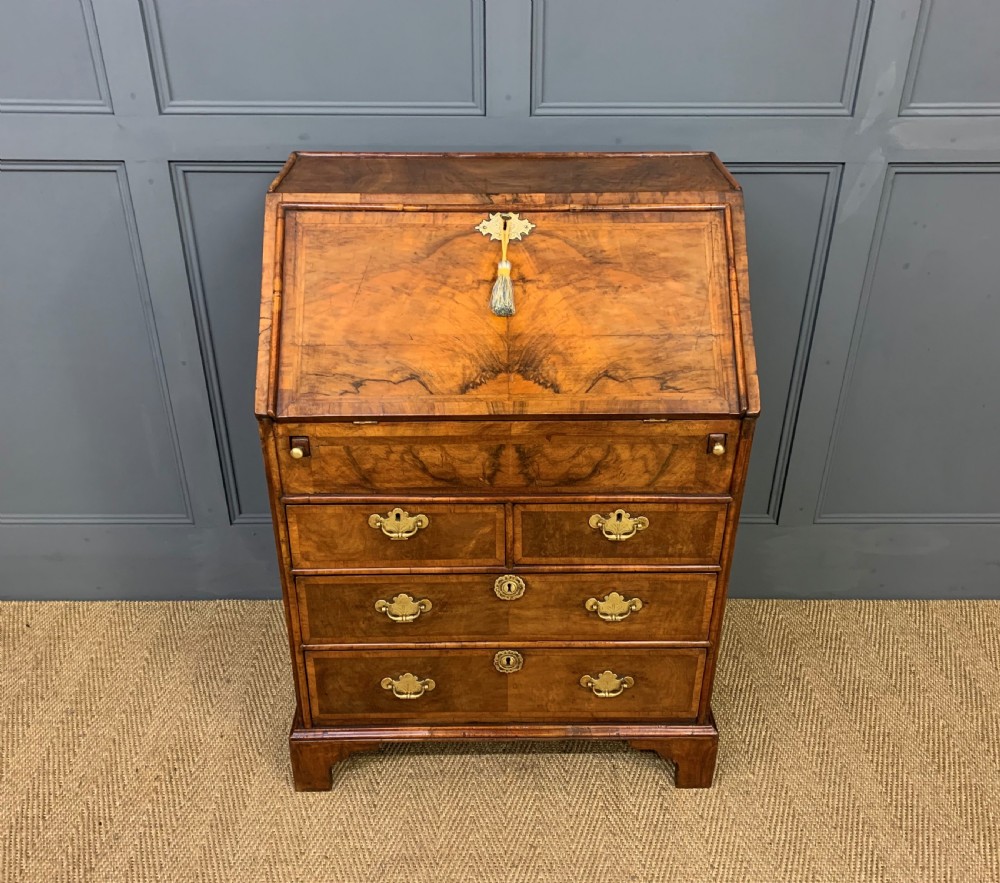 George I Style Burr Walnut Bureau View VI
