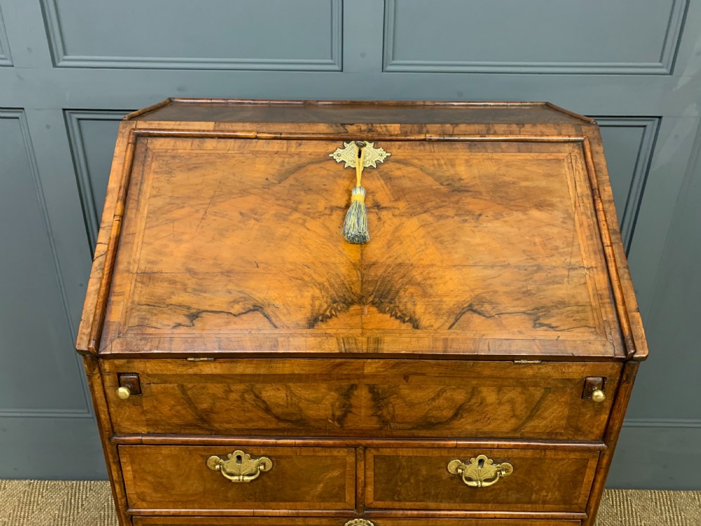 George I Style Burr Walnut Bureau View VII