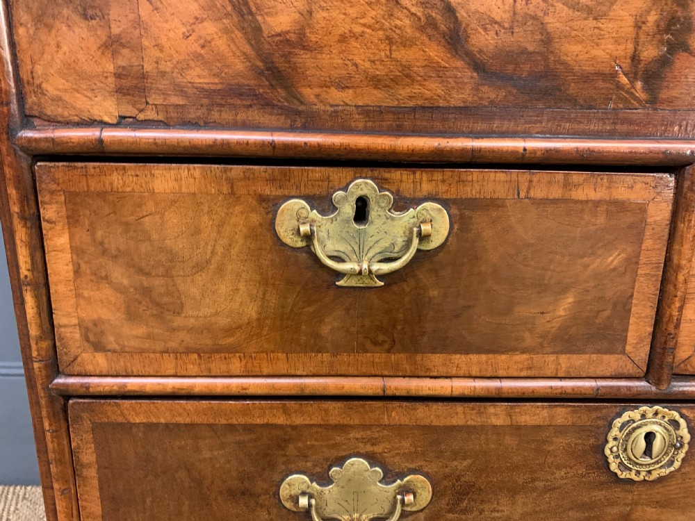 George I Style Burr Walnut Bureau View X