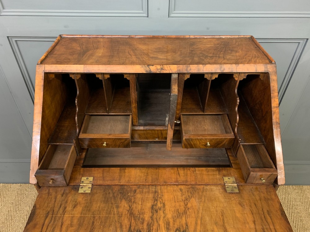 George I Style Burr Walnut Bureau View XII