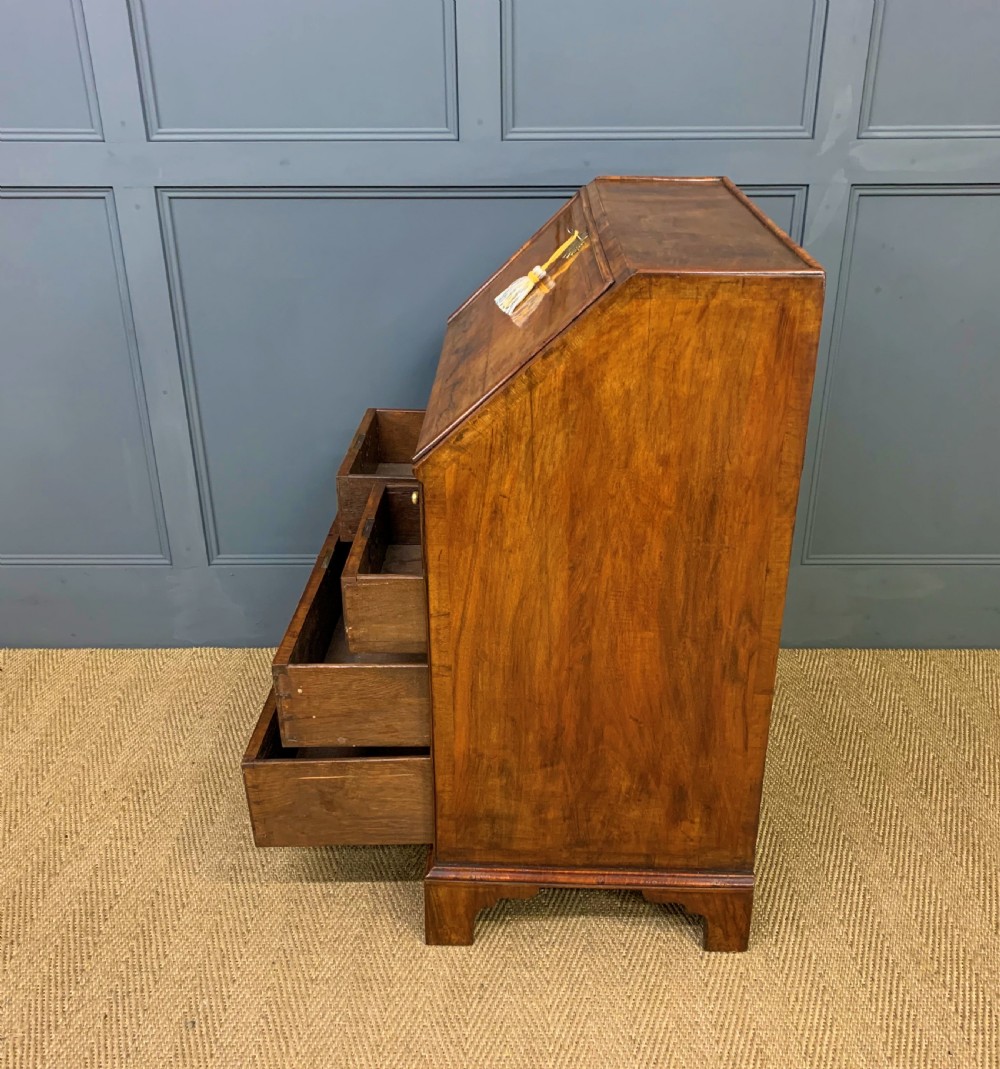 George I Style Burr Walnut Bureau View XIV
