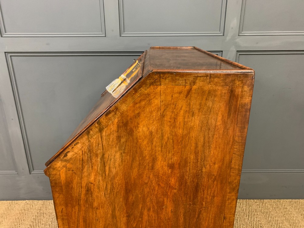 George I Style Burr Walnut Bureau View XVI