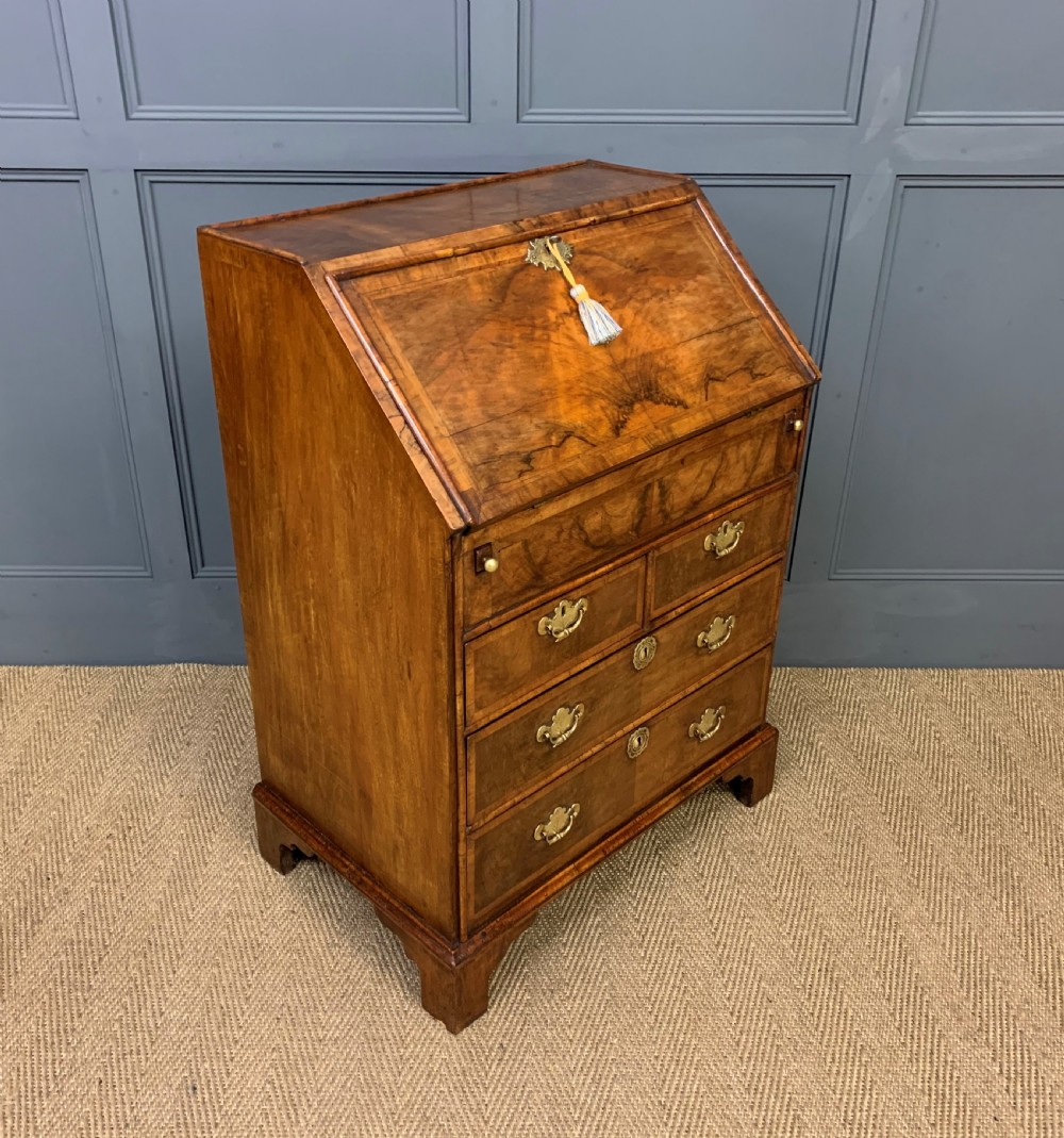 George I Style Burr Walnut Bureau View XVII