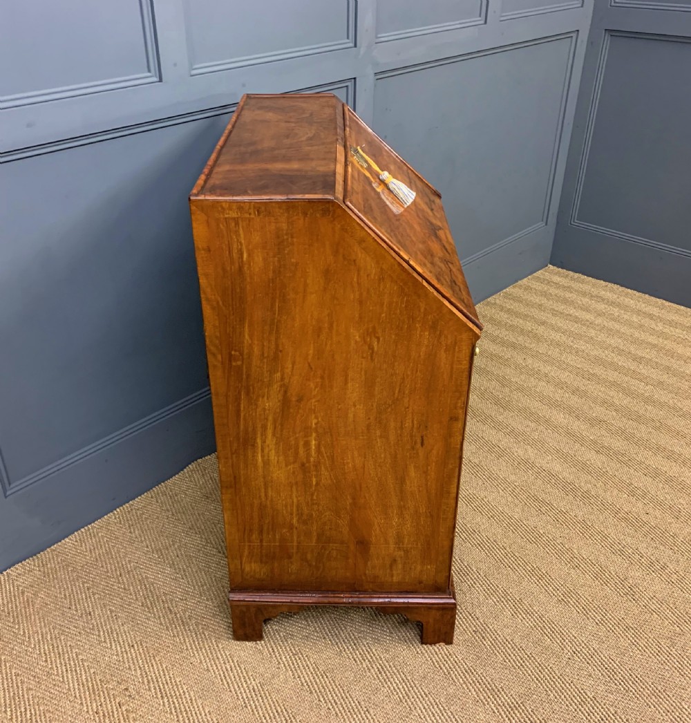 George I Style Burr Walnut Bureau View XVIII