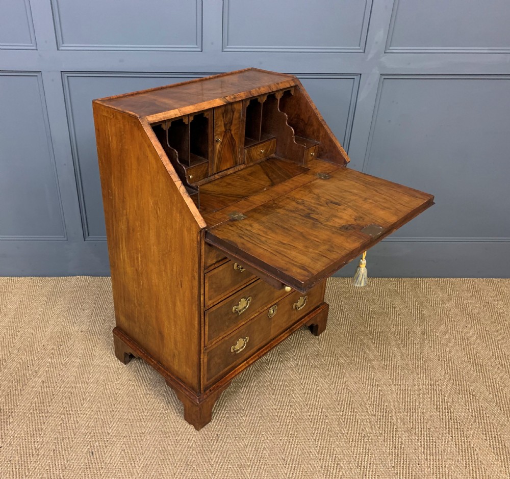 George I Style Burr Walnut Bureau View XIX