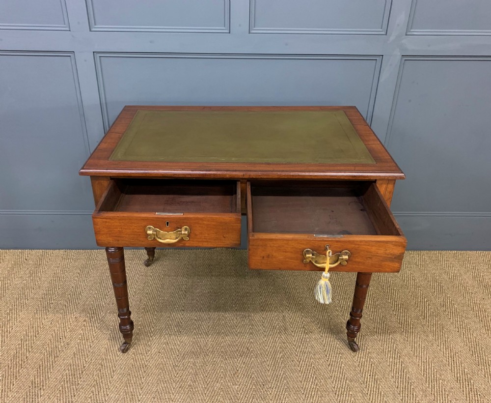 Victorian Walnut 2 Drawer Writing Table View IV
