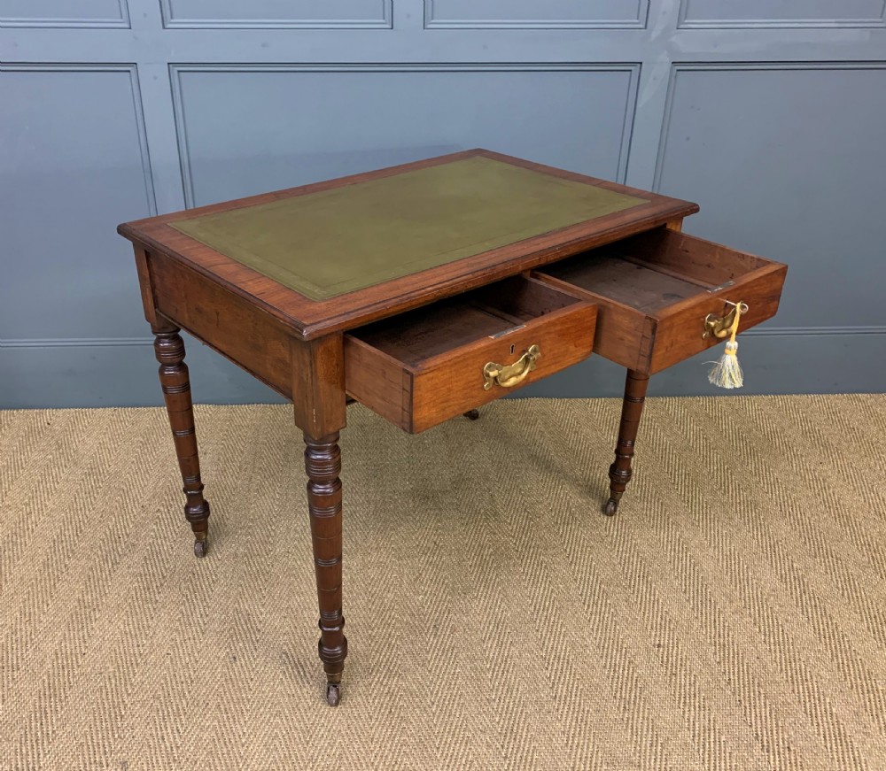 Victorian Walnut 2 Drawer Writing Table View XIII