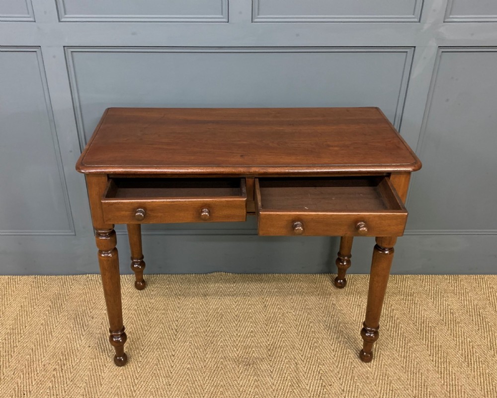 Victorian Mahogany 2 Drawer Side Table View IV