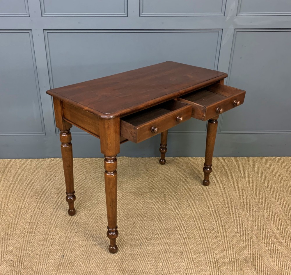 Victorian Mahogany 2 Drawer Side Table View IX