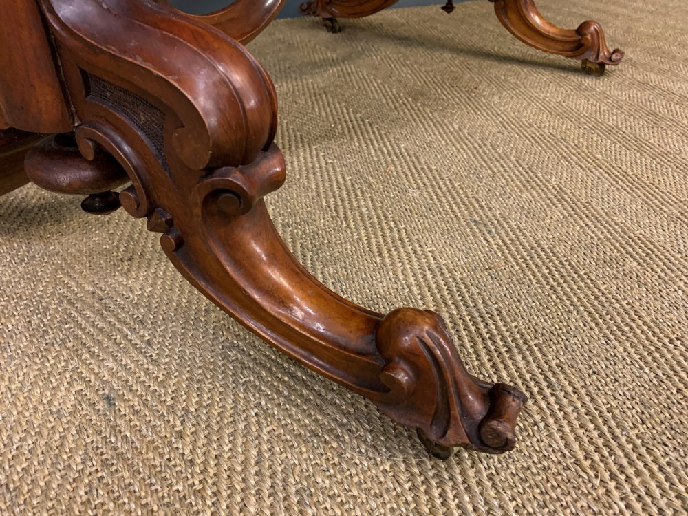 Victorian Burr Walnut Stretcher Table View XII