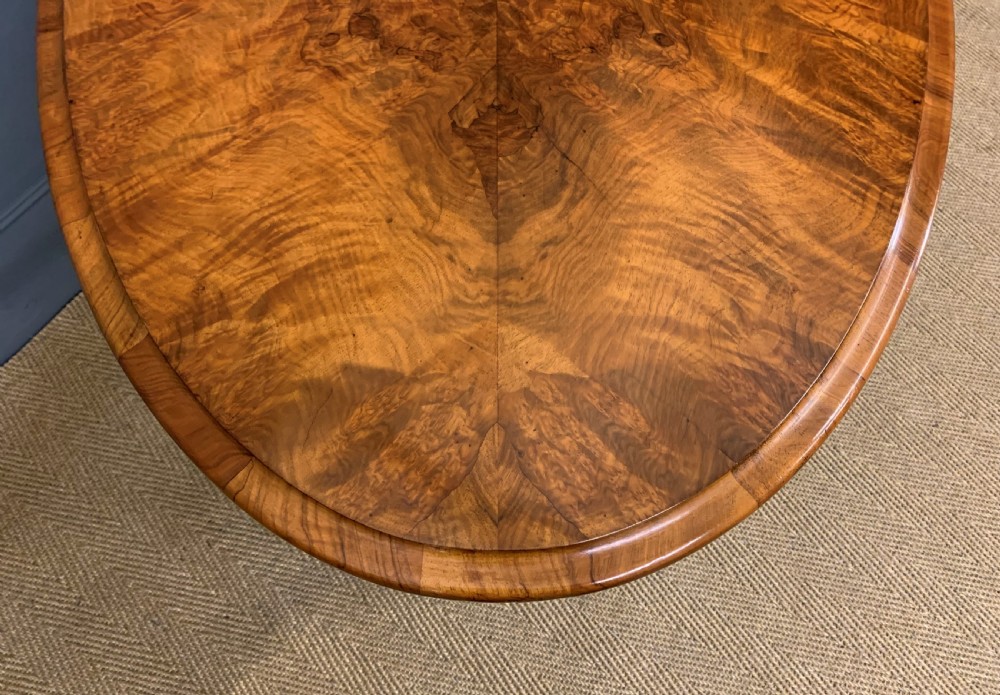 Victorian Burr Walnut Stretcher Table View XIII