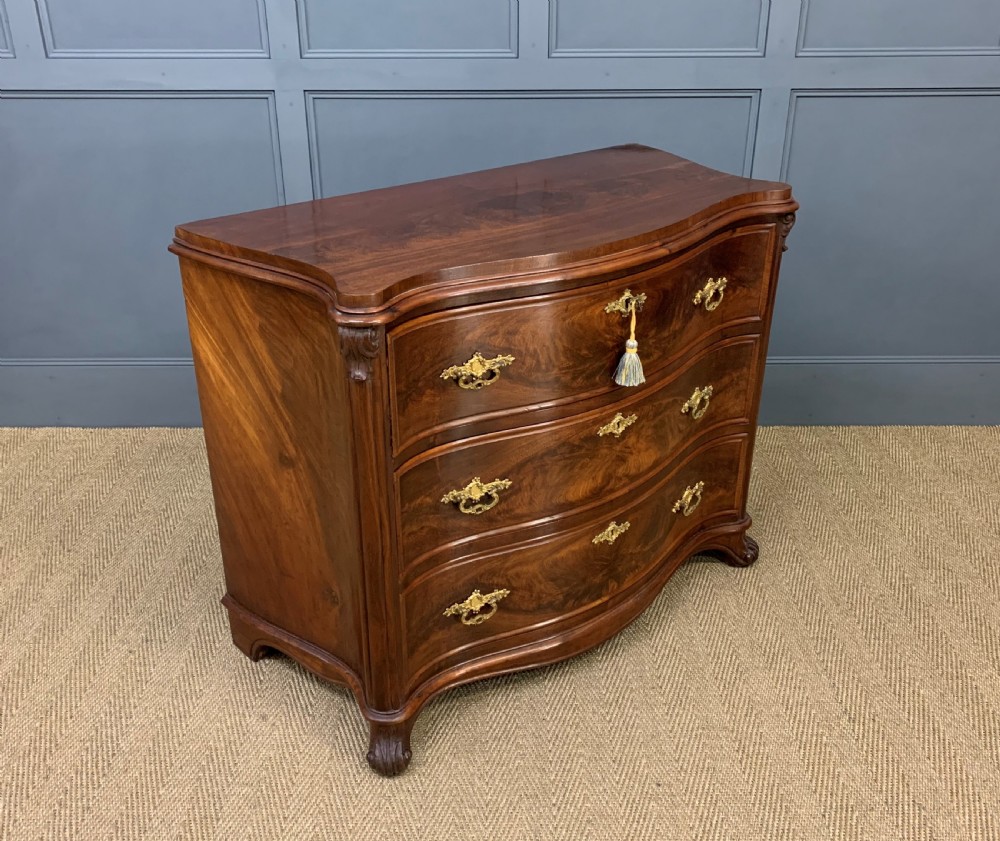 19th Century French Flame Mahogany Commode