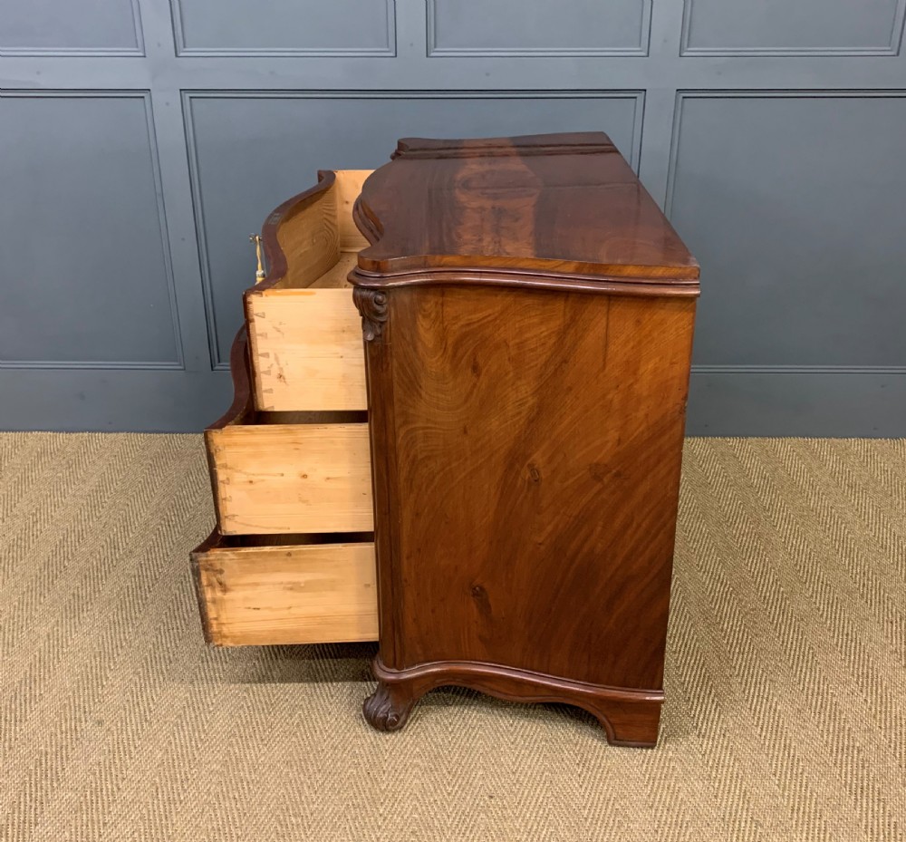 19th Century French Flame Mahogany Commode View V
