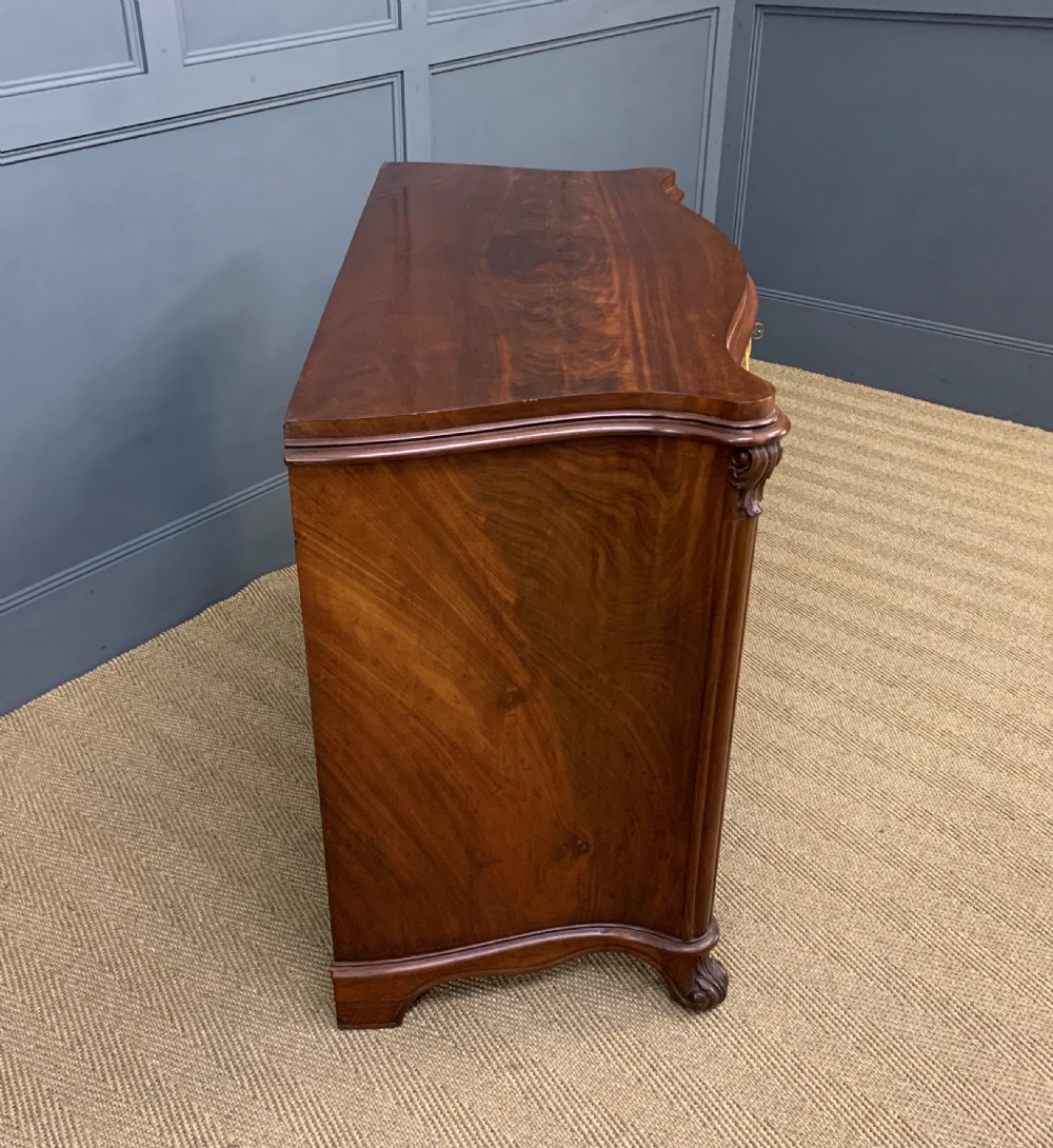 19th Century French Flame Mahogany Commode View XVII