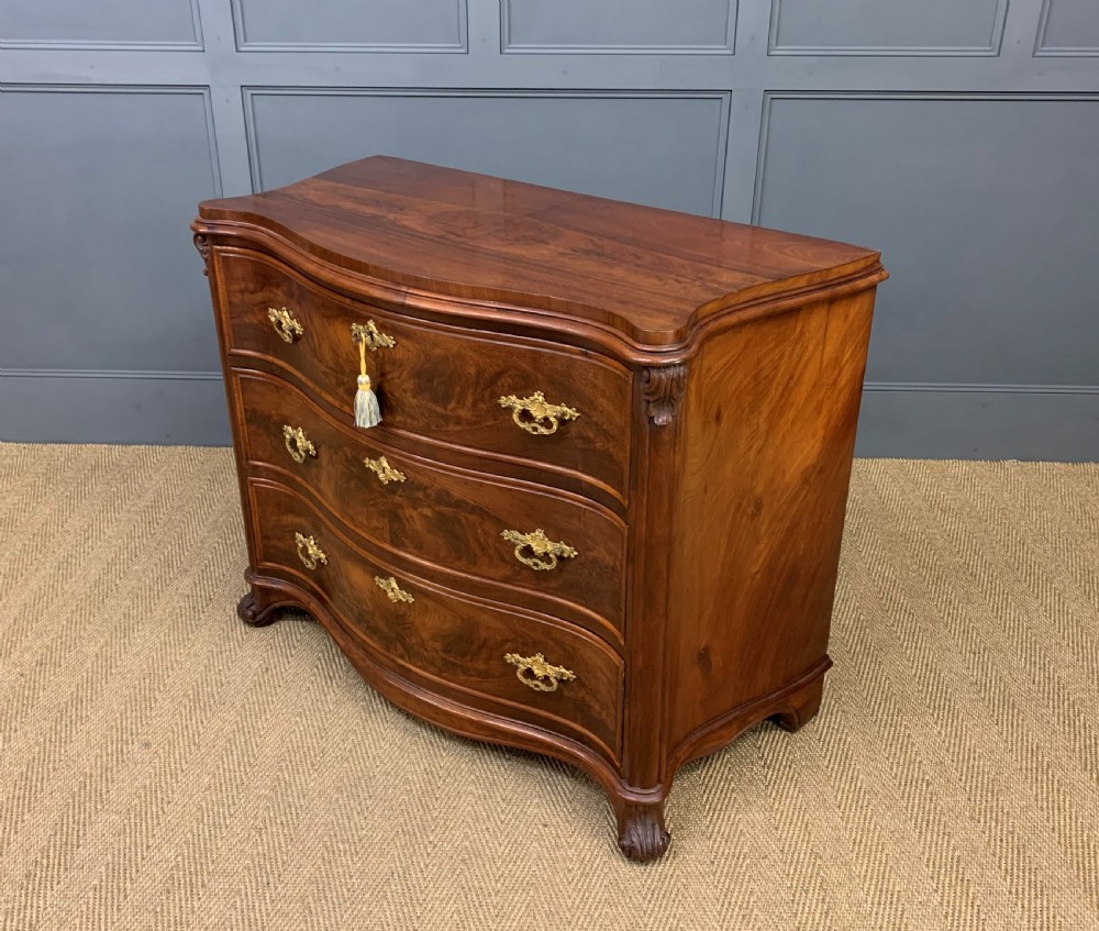 19th Century French Flame Mahogany Commode View XX