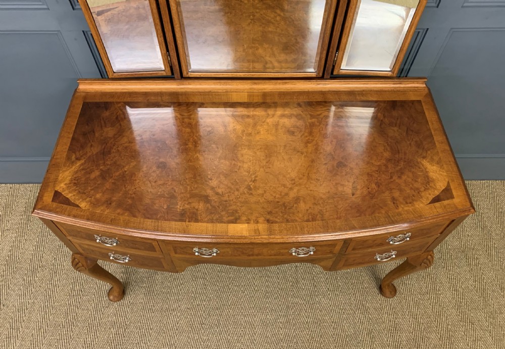 Burr Walnut Dressing Table and Stool by Maple and Co. View III