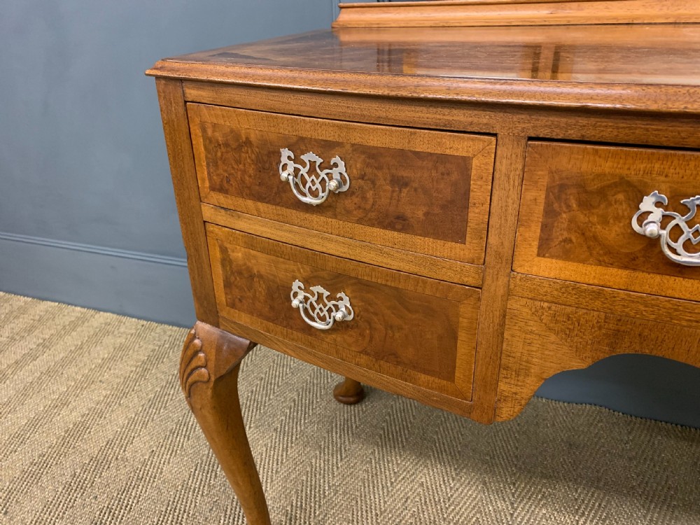 Burr Walnut Dressing Table and Stool by Maple and Co. View VIII
