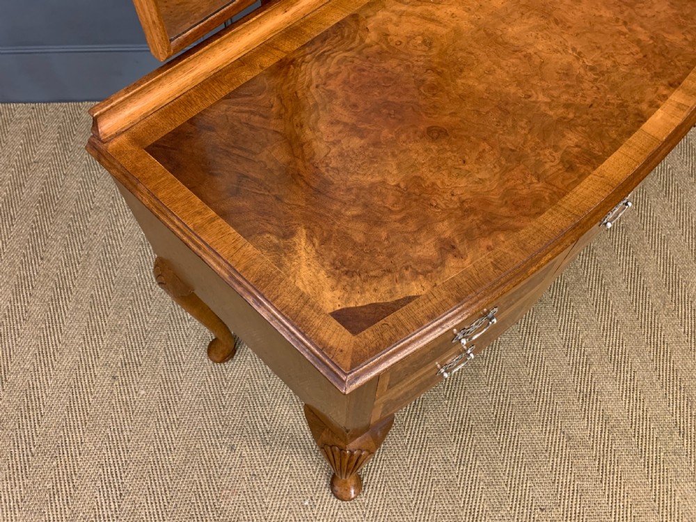 Burr Walnut Dressing Table and Stool by Maple and Co. View XII