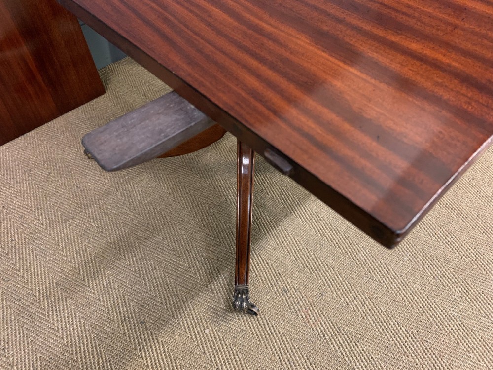 Late 19th Century Figured Mahogany Triple Pillar Dining Table View XIX