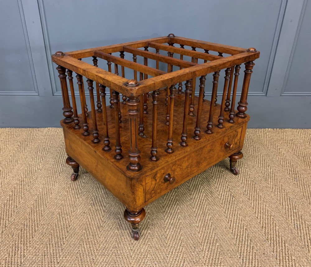 Victorian Burr Walnut Canterbury
