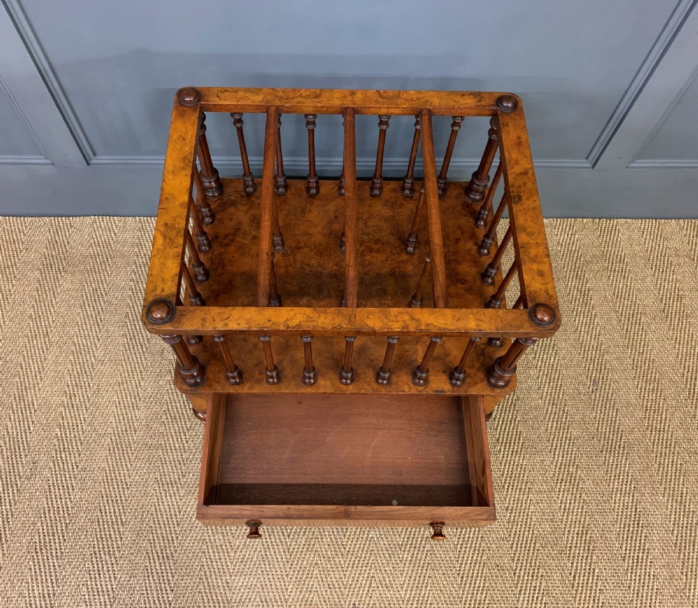 Victorian Burr Walnut Canterbury View II