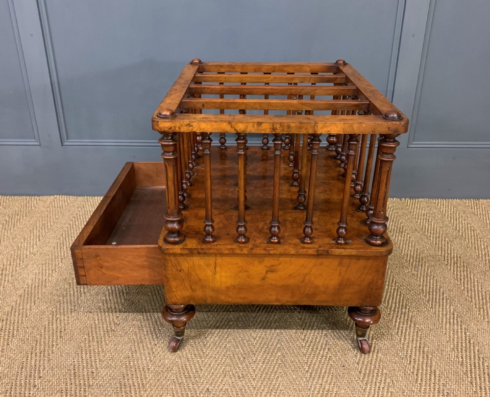 Victorian Burr Walnut Canterbury View IV