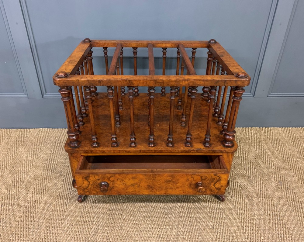 Victorian Burr Walnut Canterbury View VII