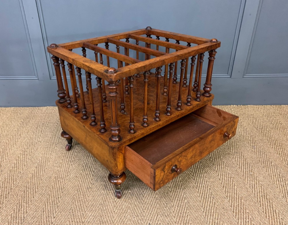 Victorian Burr Walnut Canterbury View XI