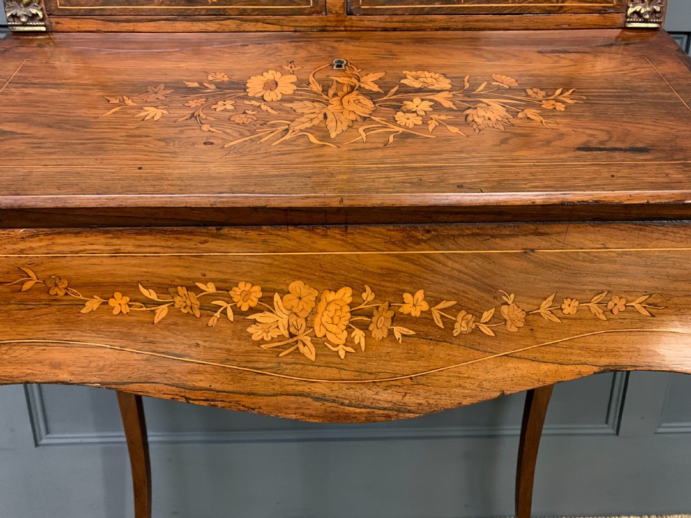 Floral Marquetry Inlaid Bonheur Du Jour View VIII