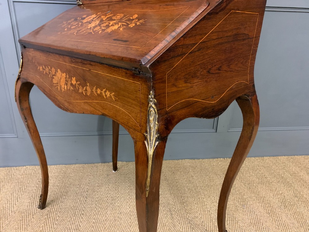 Floral Marquetry Inlaid Bonheur Du Jour View XIX