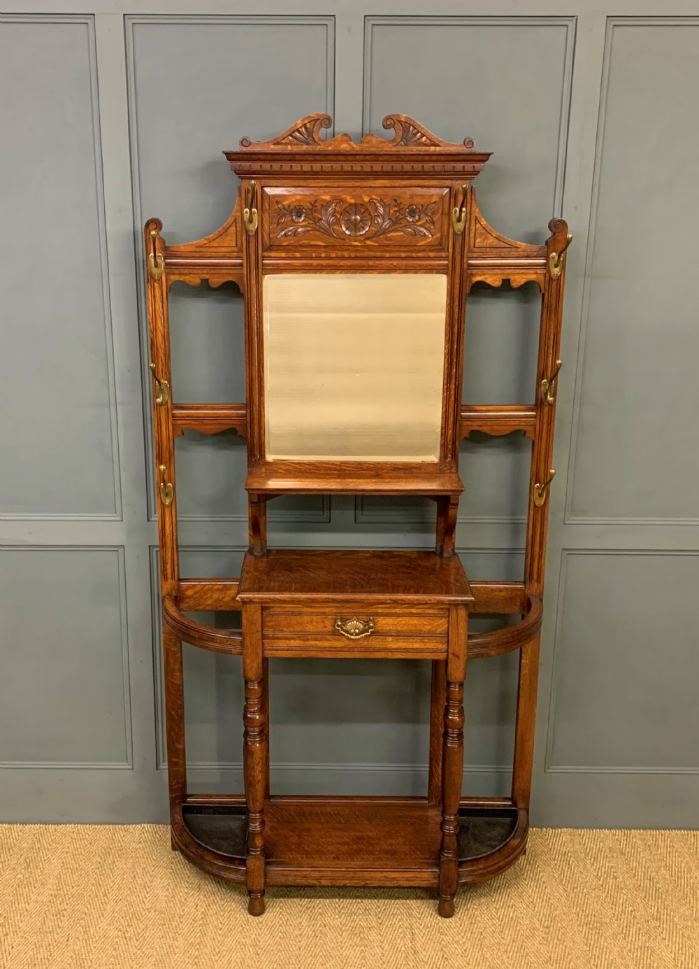 Late Victorian Oak Hall Stand