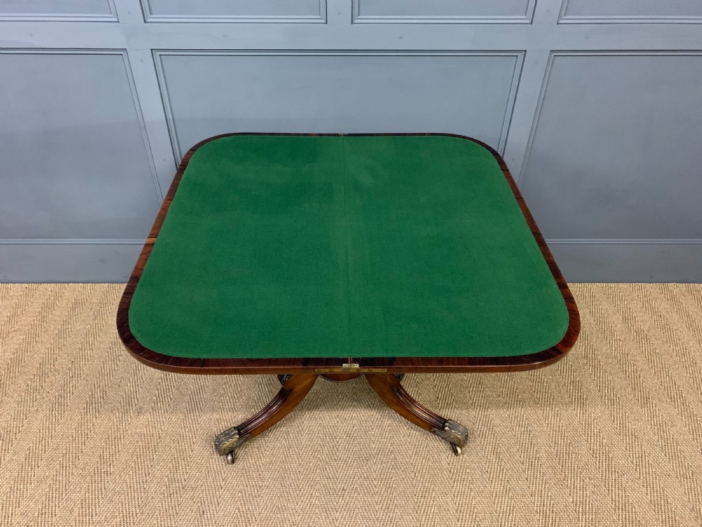 Regency Inlaid Rosewood Card Table View XX