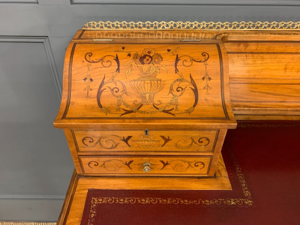 Inlaid Satinwood Carlton House Desk by Jas Shoolbred View VIII