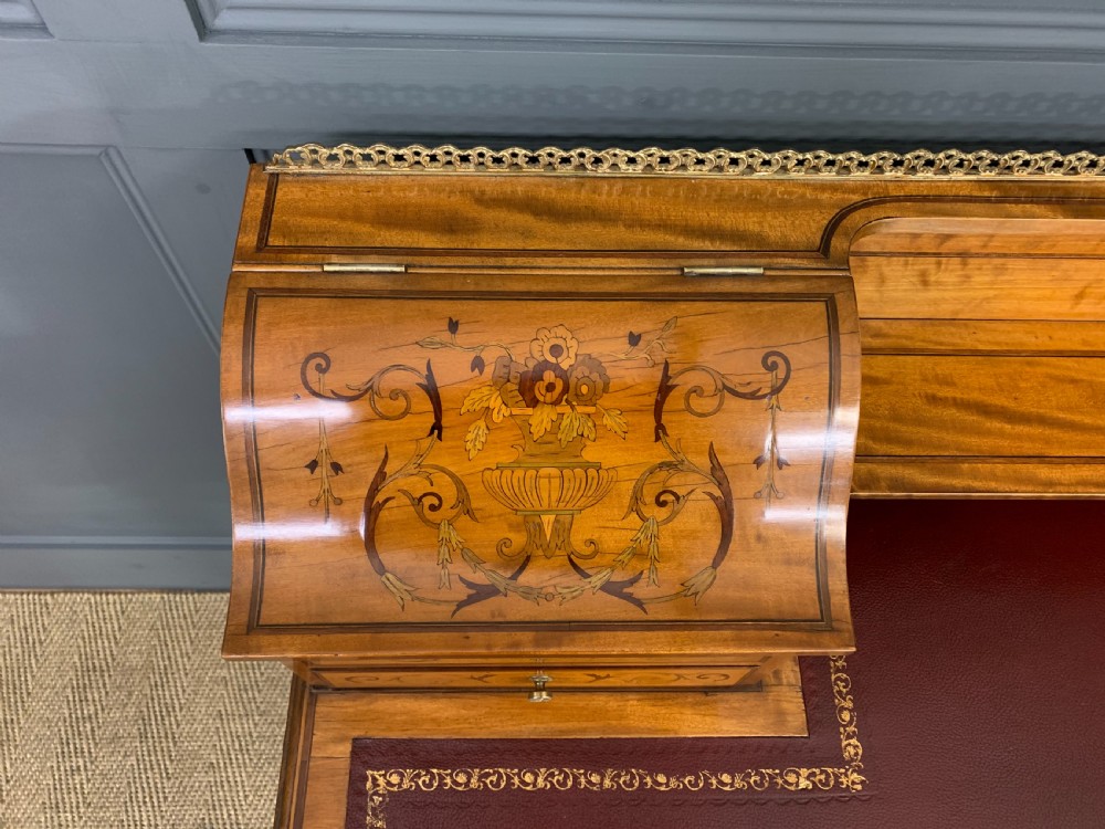 Inlaid Satinwood Carlton House Desk by Jas Shoolbred View X