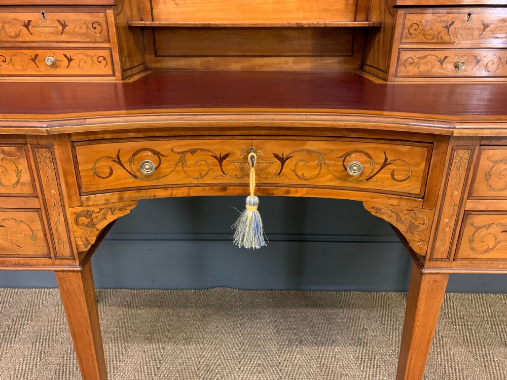 Inlaid Satinwood Carlton House Desk by Jas Shoolbred View XVI