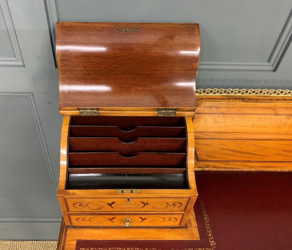 Inlaid Satinwood Carlton House Desk by Jas Shoolbred View XVIII