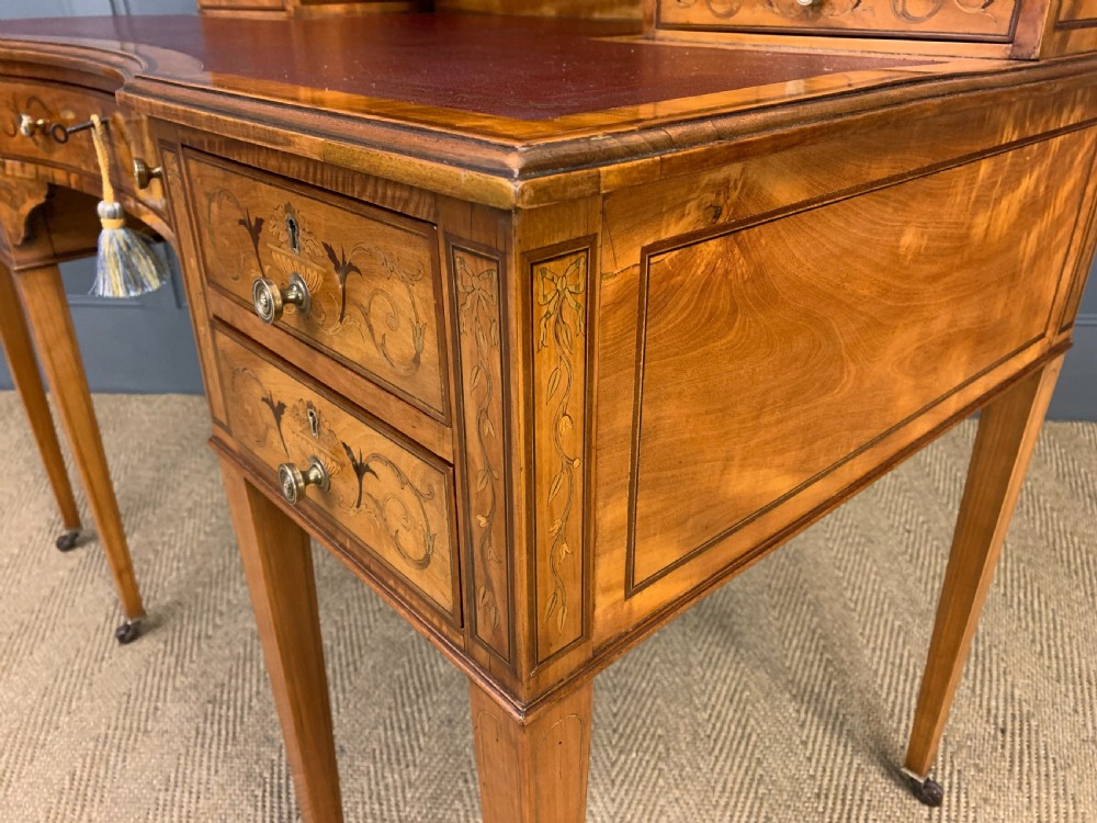 Inlaid Satinwood Carlton House Desk by Jas Shoolbred View XXIII