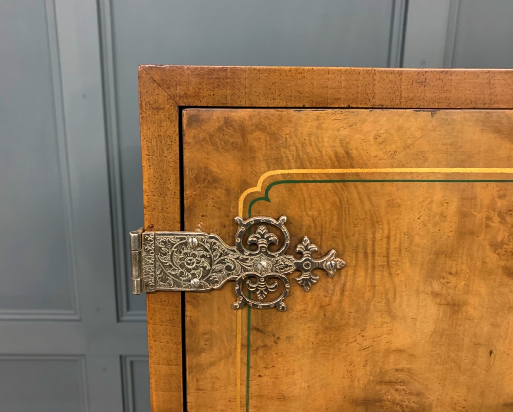 Floral Painted Burr Walnut Cabinet on Stand View VII