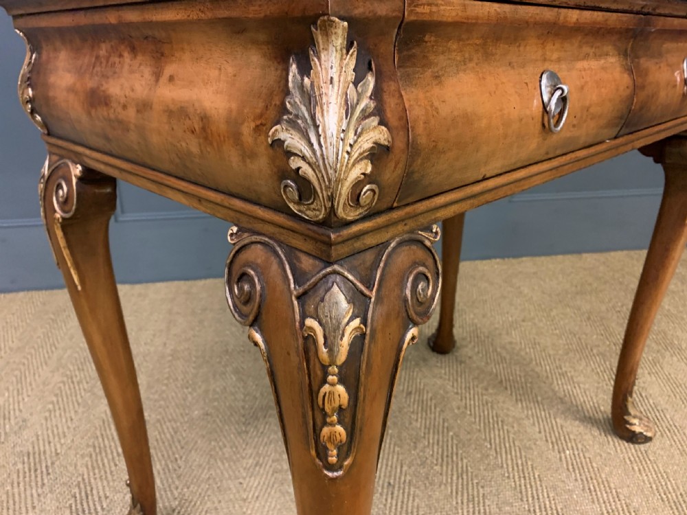 Floral Painted Burr Walnut Cabinet on Stand View XV
