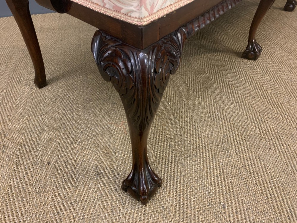 Mahogany Chippendale Style Triple Chair Back Settee View IV