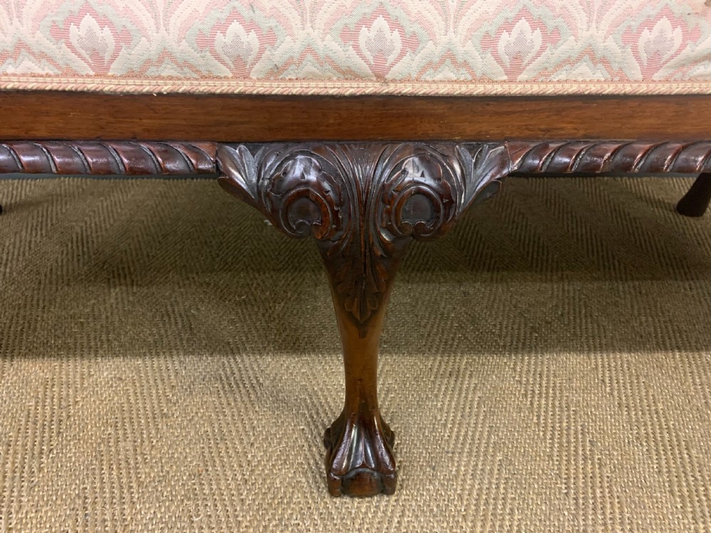 Mahogany Chippendale Style Triple Chair Back Settee View IX